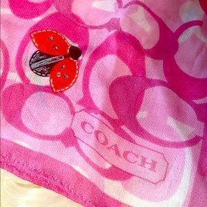 Coach pink lady bug scarf